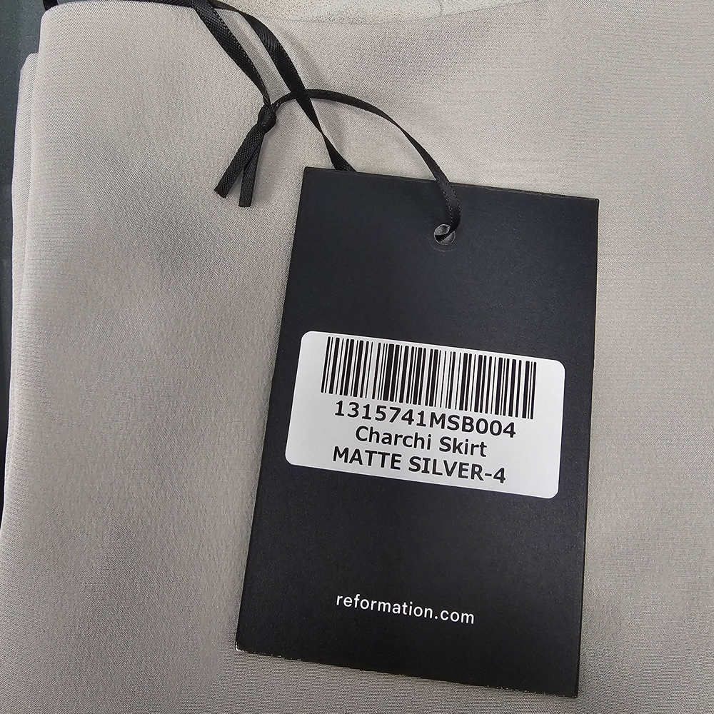 Reformation Silver Mini Pencil Skirt Cocktail - Picture 6 of 11